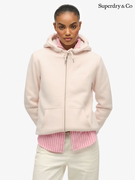 Superdry Pink Borg Lined Zip Hoodie (H13208) | £70