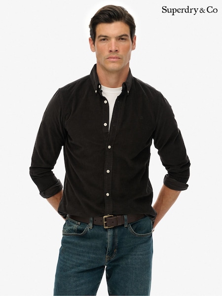 Superdry Black Classic Needle Cord Shirt (H13253) | £45