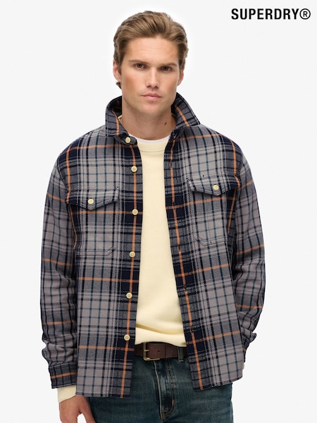 Superdry Blue Merchant Heavy Checked Shirt (H13288) | £65