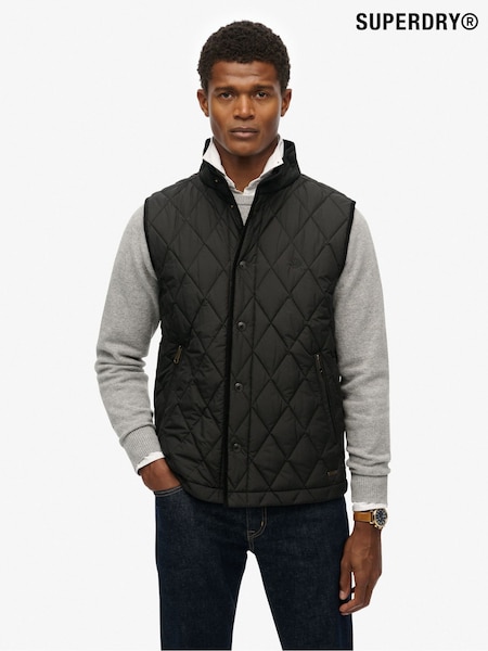 Superdry Black Quilted Estate Gilet (H13302) | £75