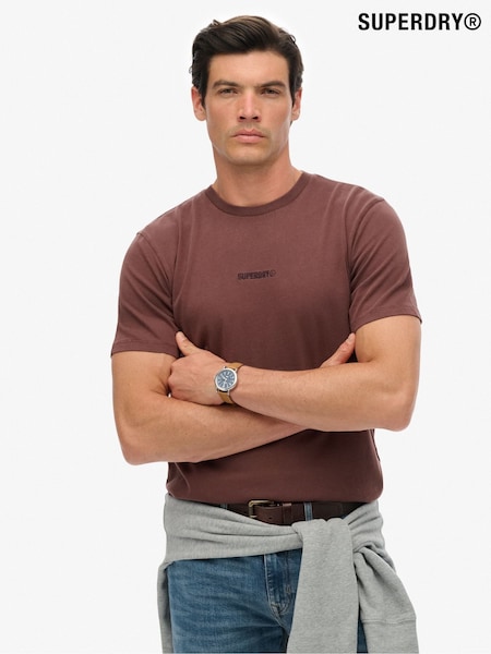 Superdry Brown Micro Logo T-Shirt (H13314) | £27