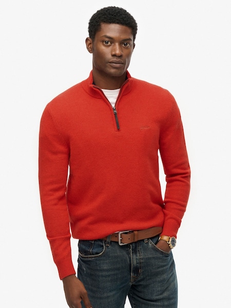 Superdry Orange Wool Blend Half Zip Jumper (H13320) | £50
