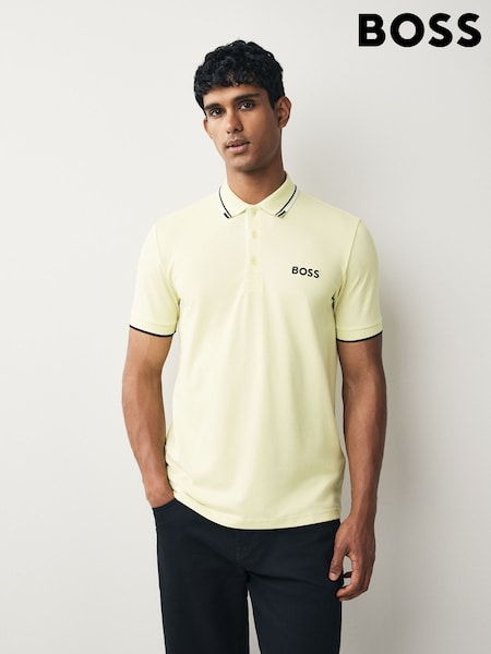 BOSS Green/Lime Paddy Pro Tipped Collar Polo Shirt (H13332) | £99