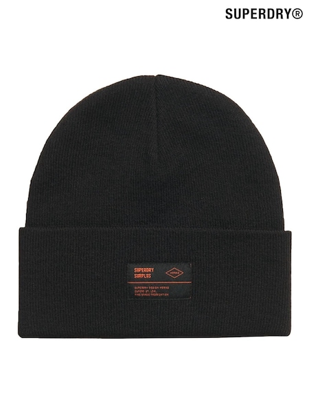 Superdry Black Surplus Knitted Beanie Hat (H13410) | £20