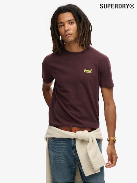Superdry Red Essential Logo Embroidery T-Shirt (H13413) | £20