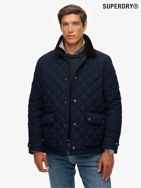 Superdry Blue Quilted Estate Coach Jacket (H13423) | £85