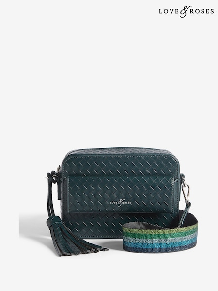 Love & Roses Green Cross-Body Bag with Pocket (H13444) | £32