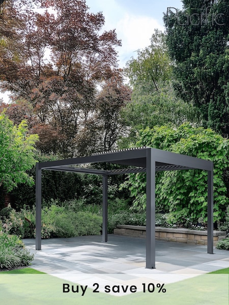Pacific Dark Grey Electric Garden Pergola with LED (H13517) | £5,750