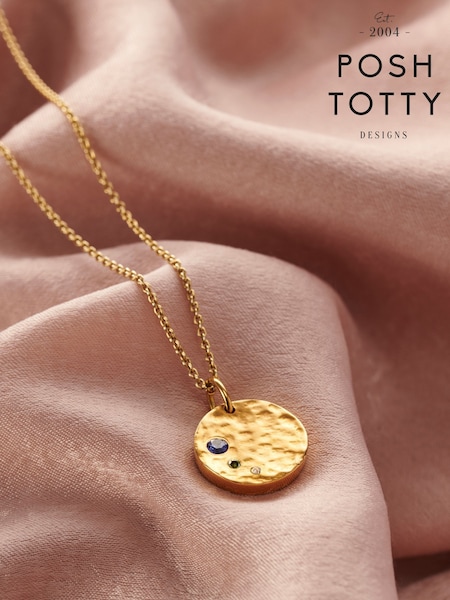 Posh Totty Designs Mummy And Baby Gold Tone Confetti Disc Necklace (H13547) | £140