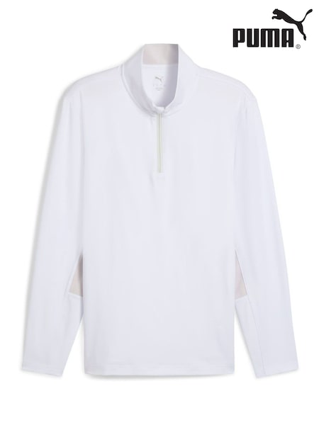 Puma White Mens Pure 2.0 Golf Quarter-Zip Top (H13578) | £60