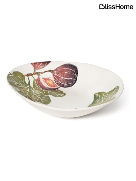BlissHome Olive Green Fig Oblong Oval Bowl (H13740) | £55