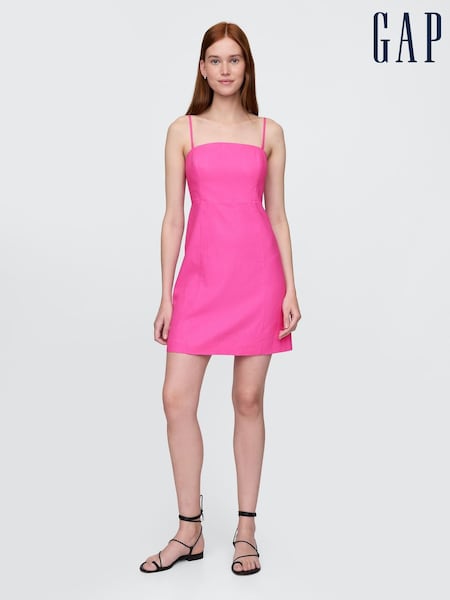 Gap Pink Linen-Blend A-Line Mini Dress (H13780) | £60