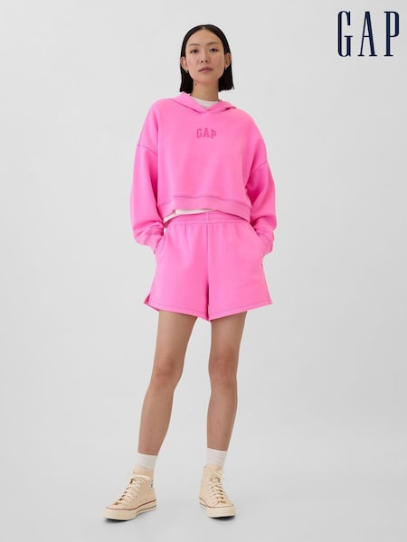 Gap Pink Relaxed Mini-Logo Cropped Hoodie (H13782) | £35