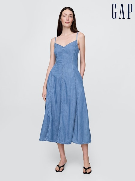 Gap Blue Denim Sleeveless Maxi Dress (H13787) | £75