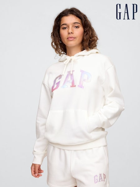 Gap White Pullover Relaxed Logo Hoodie (H13789) | £35