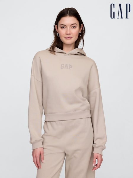 Gap Brown Relaxed Mini-Logo Cropped Hoodie (H13792) | £35