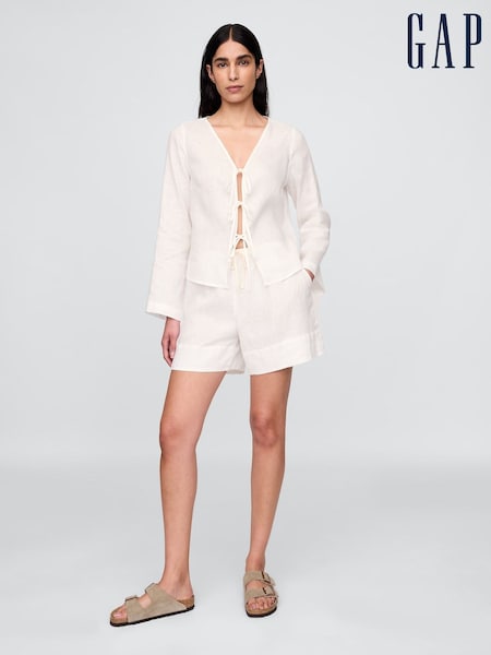 Gap White 100% Linen Easy Shorts (H13848) | £60