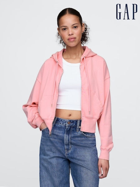 Gap Pink Heavyweight French Terry Oversized Zip Wedge Hoodie (H13859) | £60