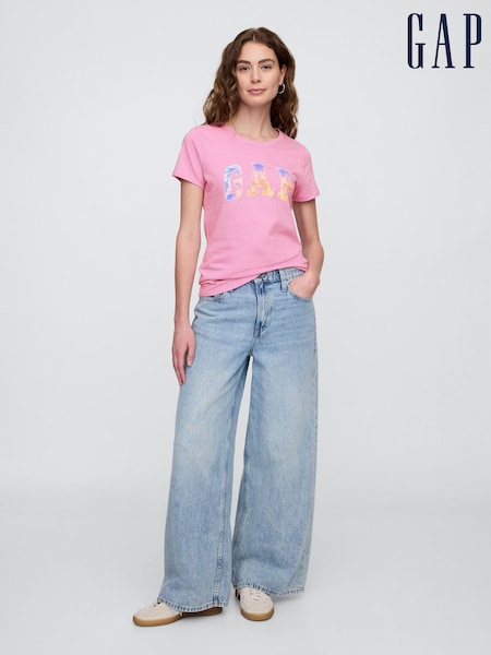 Gap Pink Logo Short Sleeve Crew Neck T-Shirt (H13883) | £14