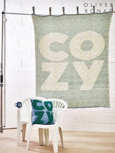 Oliver Bonas Blue Cozy Boucle Throw (H13922) | £75