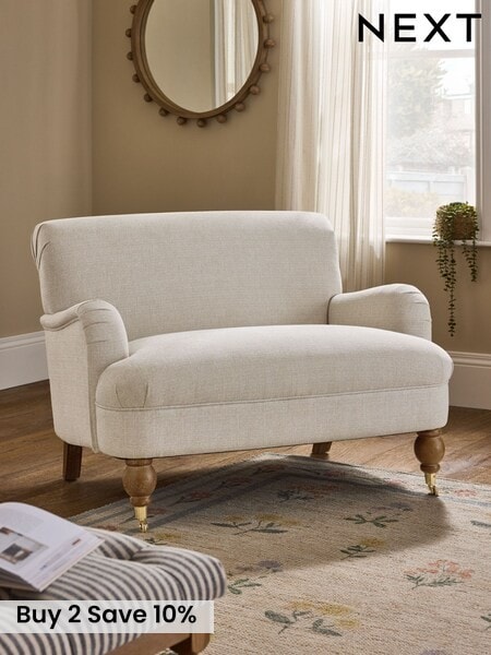 Tweedy Plain Light Natural Lilly Snuggle Seat Armchair (H13961) | £475