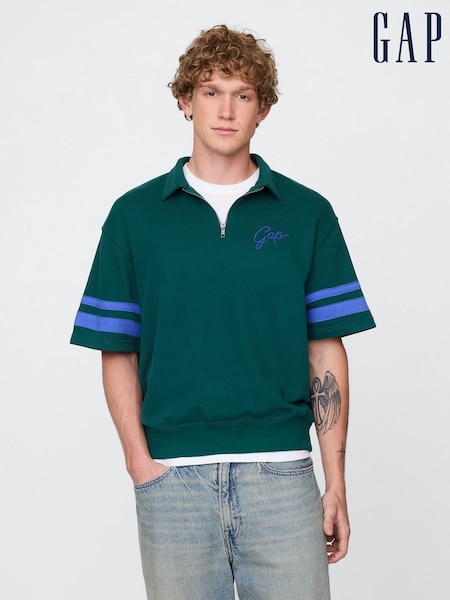 Gap Green VintageSoft Quarter Zip Pullover (H14007) | £35
