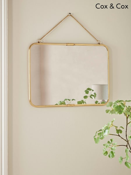 Cox & Cox Antique Brass French Hanging Mirror (H14124) | £125