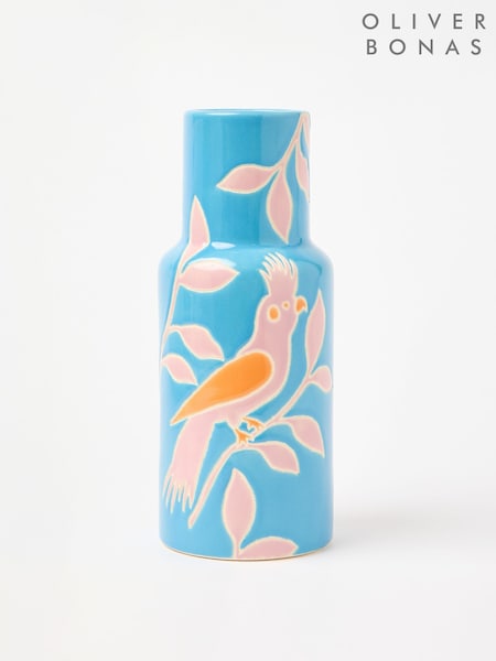Oliver Bonas Blue Bird Ceramic Vase (H14151) | £30