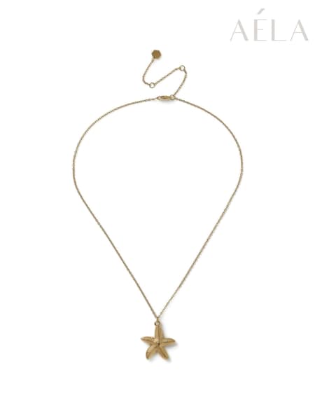 Aela Gold Tone Stainless Steel Starfish Necklace (H14239) | £18.50