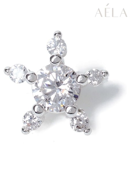 Aela Silver Tone Plated Cubic Zirconia Star Piercing Earrings (H14259) | £22.50