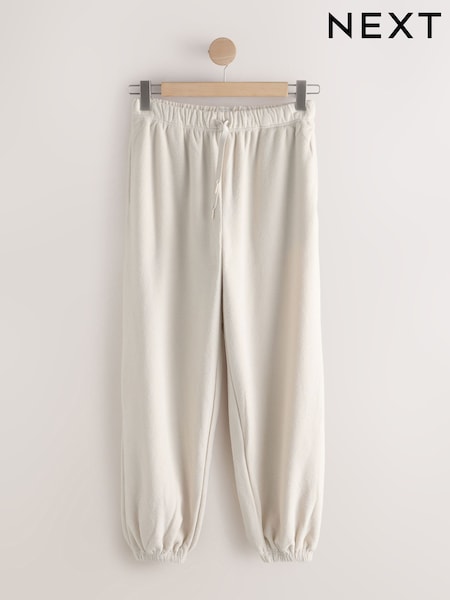 Ecru Cotton Towelling Cuffed Joggers (H14370) | £30