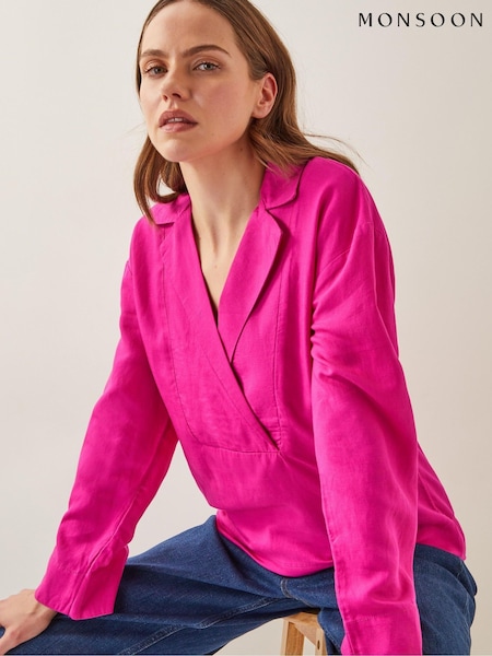 Monsoon Pink Tulip Collar Top (H14471) | £55