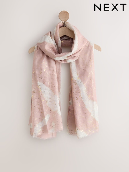 Pink Marble Foil Lightweight Scarf (H14500) | £14