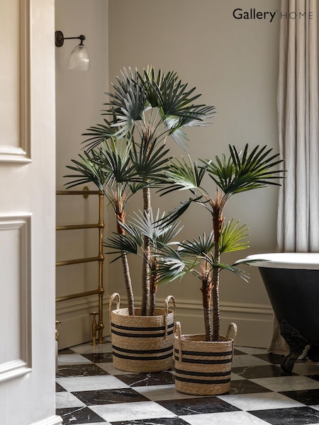 Gallery Home Grey Large Faux Potted Statement Palm Flowers (H14616) | £144