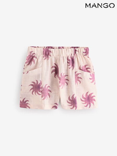 Mango Cream Printed Cotton Shorts (H14737) | £20
