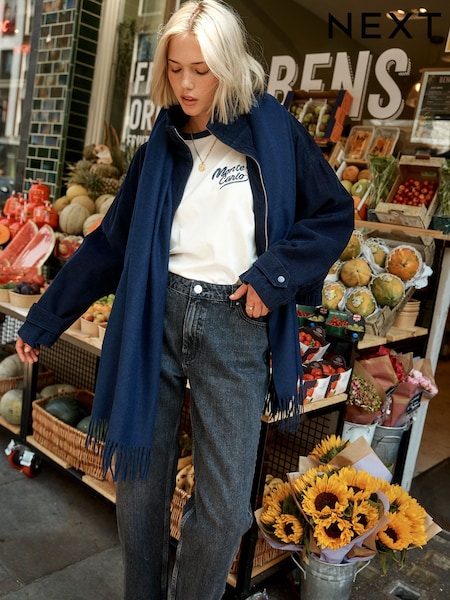 Navy Midweight Scarf (H14749) | £18