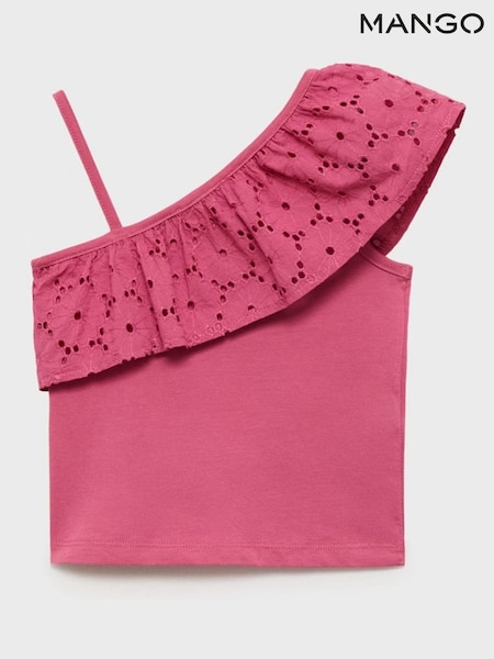 Mango Pink Ruffled Asymmetric Top (H14788) | £15