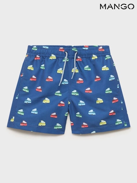 Mango Blue Printed Swimming Trunks (H14794) | £20