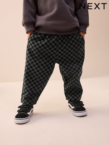 Mono Checkerboard Single Patterned Jersey Joggers (3mths-7yrs) (H14839) | £10 - £12