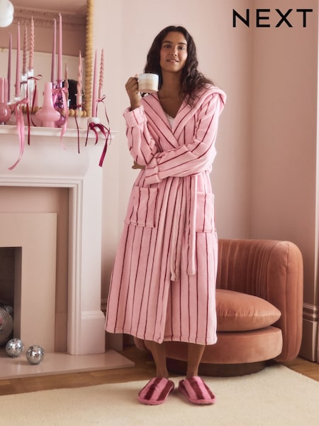 Pink Stripe Cosy Dressing Gown (H14861) | £35