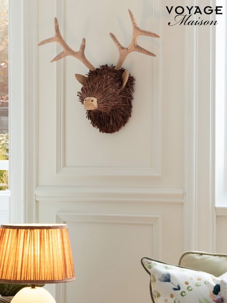 Voyage Maison Brown Stirling Stag Head Wall Mounted Wooden Sculpture (H14862) | £98