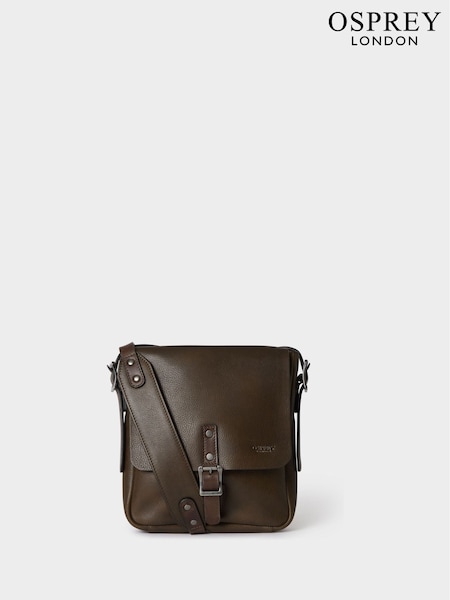 Osprey London The Lorenzo Small Leather Messenger Brown Bag (H14898) | £125