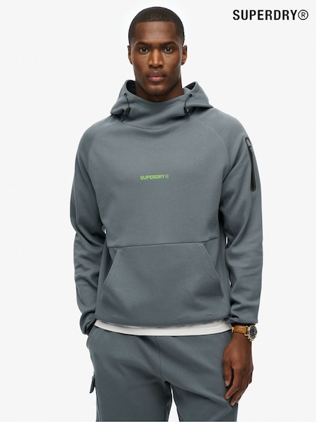 Superdry Blue 100% Cotton Tech Logo Loose Hoodie (H14936) | £60