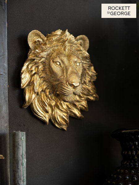 Rockett St George Gold Lion Wall Ornament (H15003) | £45