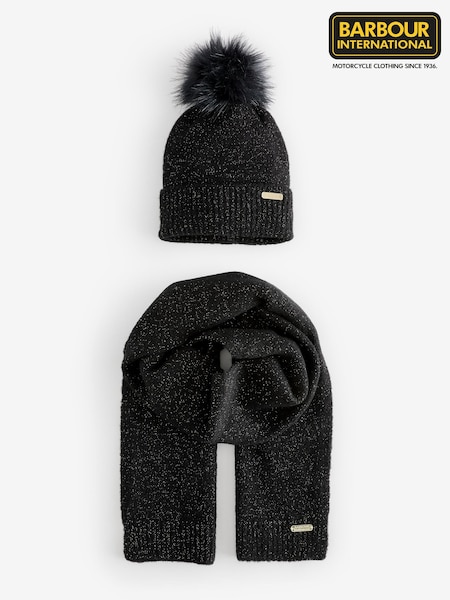 Barbour® International Black Sparkle Scarf (H15004) | £55