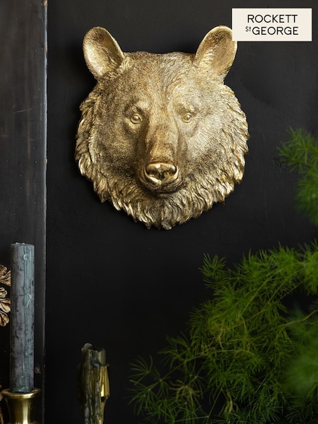 Rockett St George Gold Bear Wall Ornament (H15006) | £45