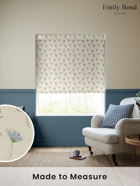 Emily Bond Blue Cornflower Made to Measure Roller Blind (H15055) | £58