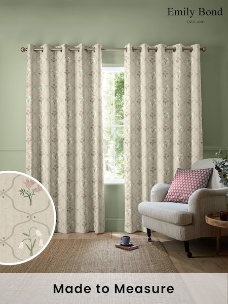 Emily Bond Rose Pink Margot Made to Measure Curtains (H15065) | £100