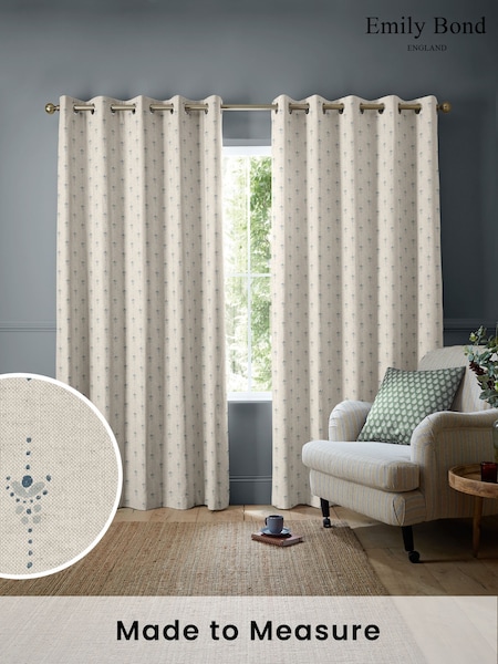 Emily Bond Fowey Blue Honor Made to Measure Curtains (H15068) | £100
