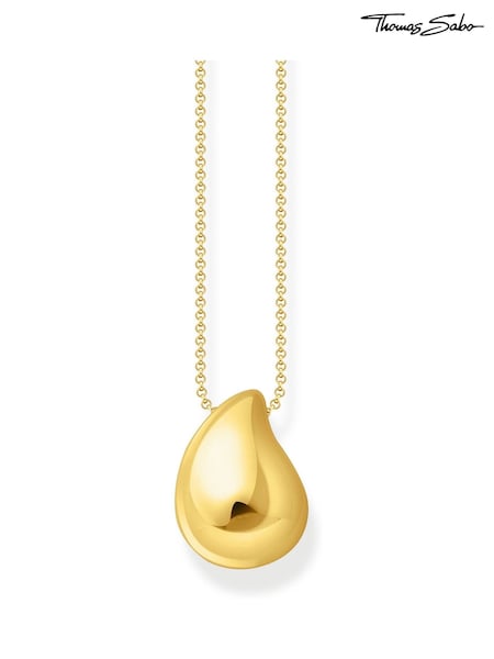 Thomas Sabo Gold Tone Timeless Shapes Necklace With Drop Pendant (H15101) | £215